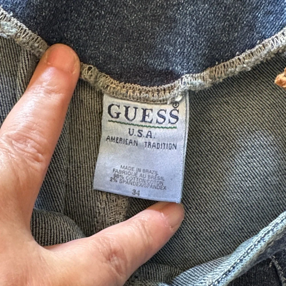 Guess Womenβs Dark Wash Lace-Up Front Jeans Pull Up Stretch Denim BNWT 34 - Picture 6 of 13